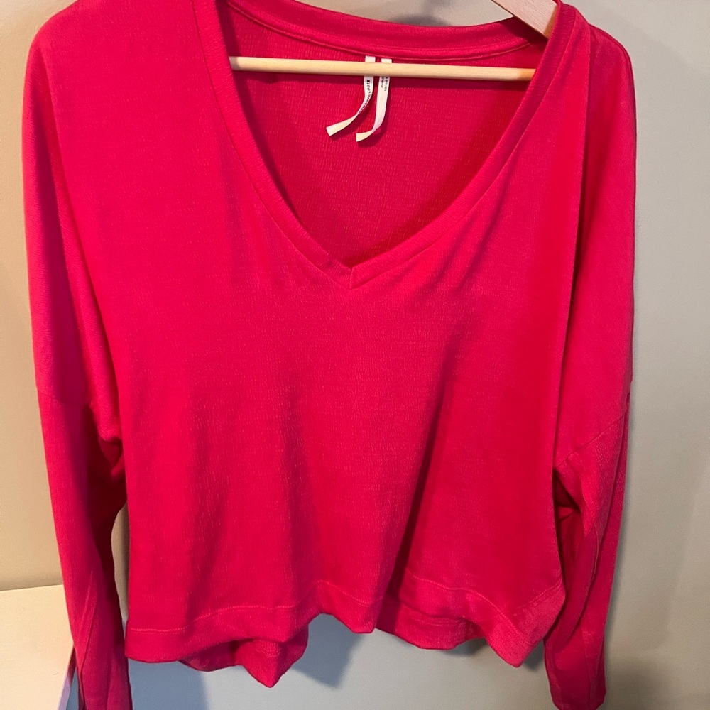 Anthropologie Women's V-Neck Pink Top